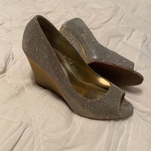 Kelly & Katie Gold Wedges